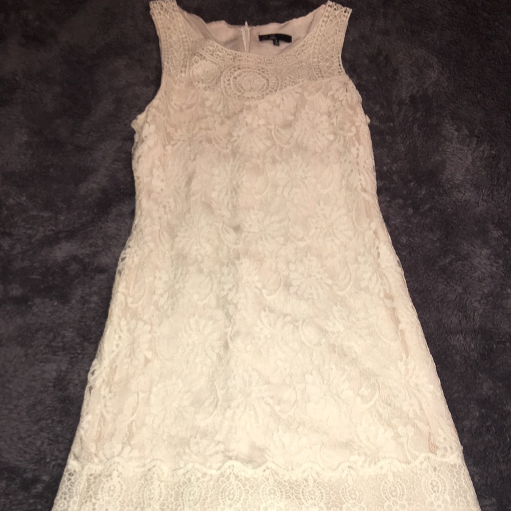 C. Luce beige crochet dress (off white)